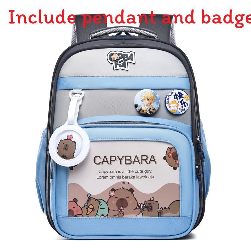 Cute Capybara Cartoon Pattern Children Large Capacity Backpack For Use School