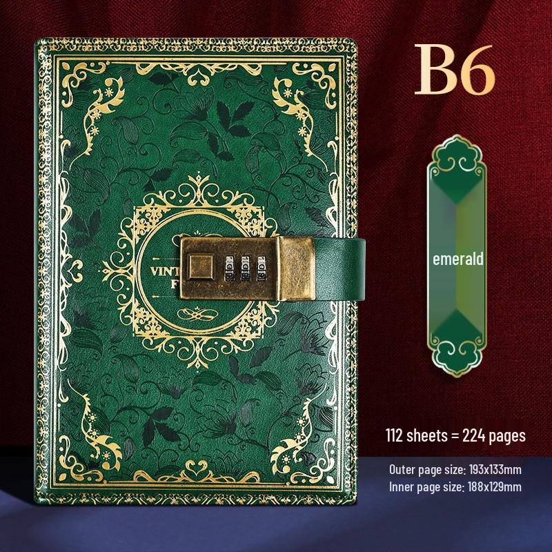Ретро-Дневник с паролем формата B6 с замком - Подарочный набор: Блокнот и Планировщик