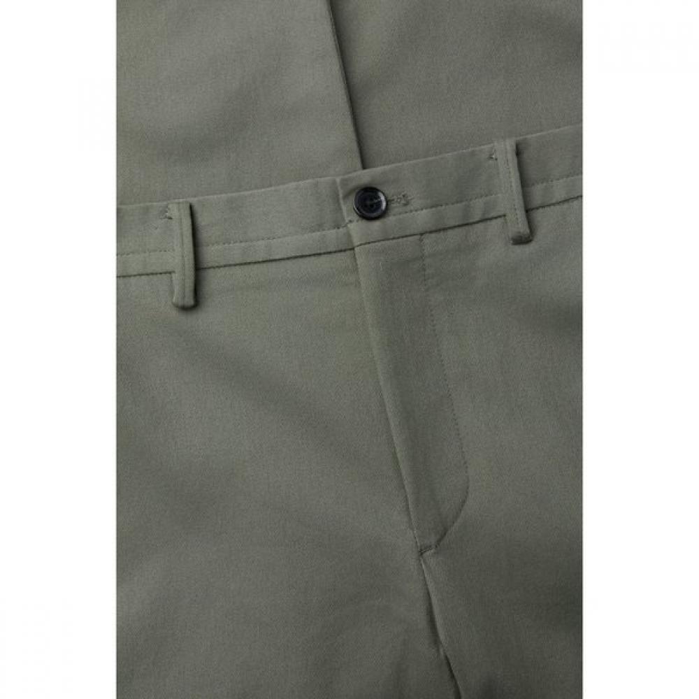 Customellow Khaki Regular Fit Cotton Pants C9pam26102khx