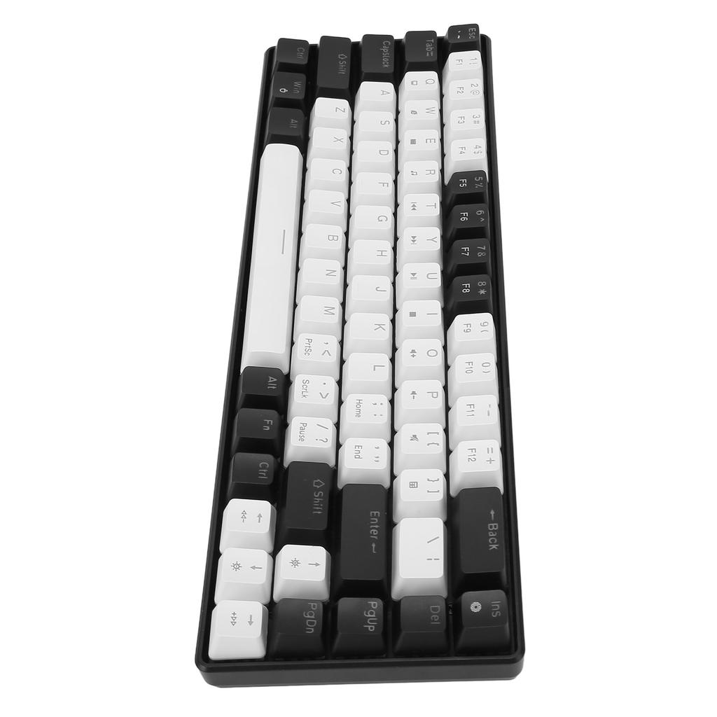 Механическая клавиатура на 68 клавиш, RGB-подсветка, двухцветная игровая клавиатура для дома, общежития, интернет-кафе, черно-белая