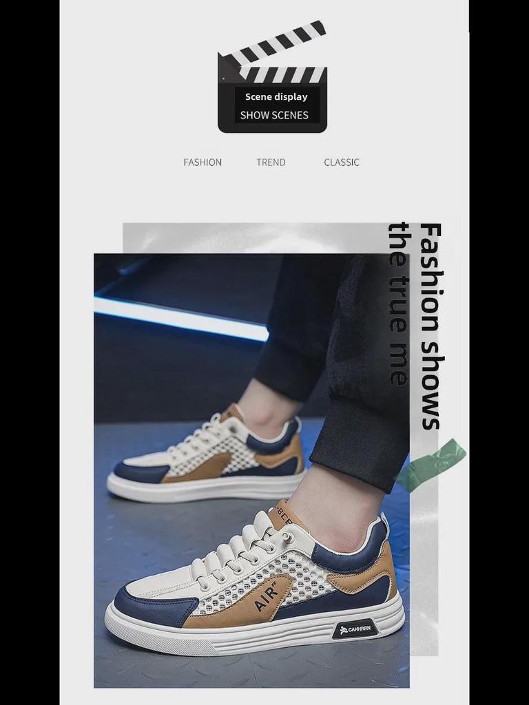 Мужские летние сетчатые кроссовки 2024 года: Дышащая, универсальная, легкая, модная спортивная повседневная обувь