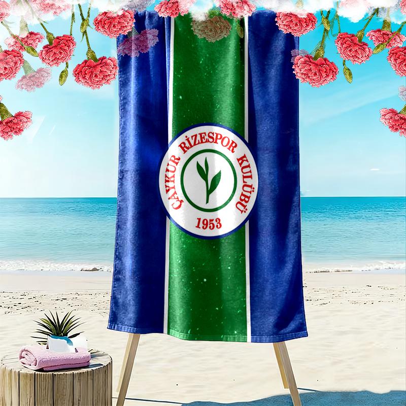 Пляжное полотенце Caykur Rizespor с принтом, большое, мягкое, быстросохнущее, для пляжа, кемпинга, плавания