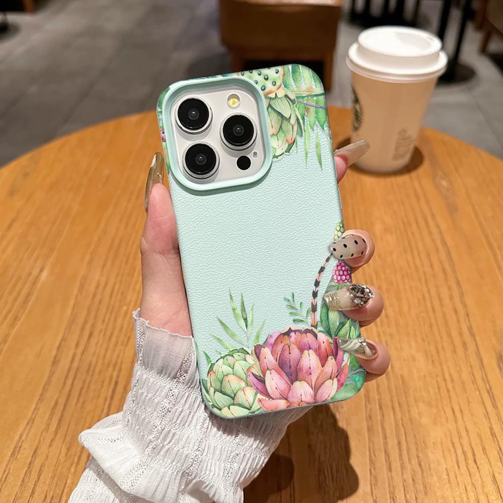 Vintage Floral Phone Case For Iphone 17 16 Plus 15 Pro Max 11 13 12 14 17E 16E Thin Shockproof Bumper Cover Fundas
