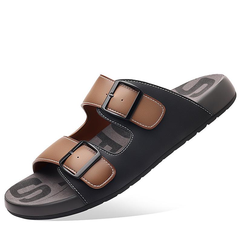 Men's Slippers Original Designer Casual Sandals Luxury Genuine Leather Slippers Outdoor Beach Slippers for Men Summer Flip Flops