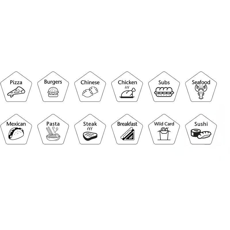 Food Decision Dice Date Night Ideas Games 12-Sided Muti-Choice Engraved Wooden Valentines Day Birthday Gifts Gifts for Couples Boyfriend Girlfriend