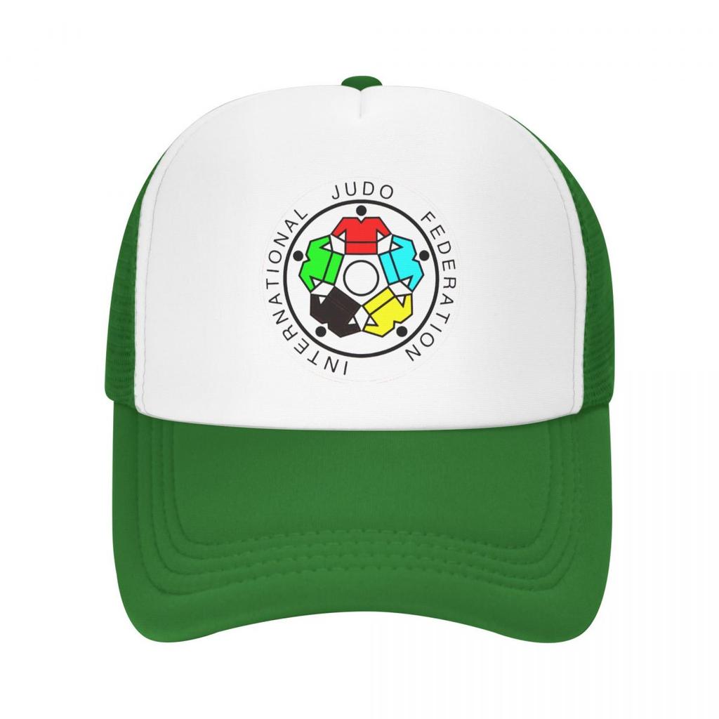 IJF International Judo Federation Casual Plain Mesh Baseball Cap Adjustable Snapback Hats For Women Unisex Dad Trucker Hats