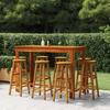 VidaXL 9-Piece Garden Bar Set Patio Furniture Bistro Table and Stools Outdoor Terrace Furniture Wood 3116024