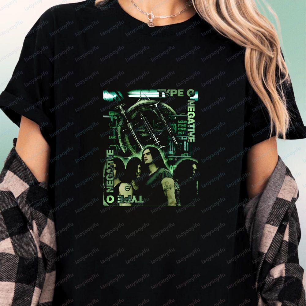 Type O Negative Loose T-shirt Short Sleeve - Unisex's and WoUnisex's Universal Pattern - Large Size - Comfortable T-shirt Top