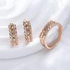 Embossed Texture Design Gold Plated Earrings Ring Set Statement Jewelry Party Accessories