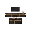 Ensemble mural TV noir, ensemble mural TV pour le salon, table basse + support TV, ensemble armoire multifonctionnel