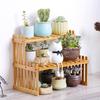 Multi-Layer Bamboo Flower Stand: Modern Succulent Bonsai Rack for Balcony, Bedroom, or Desktop.