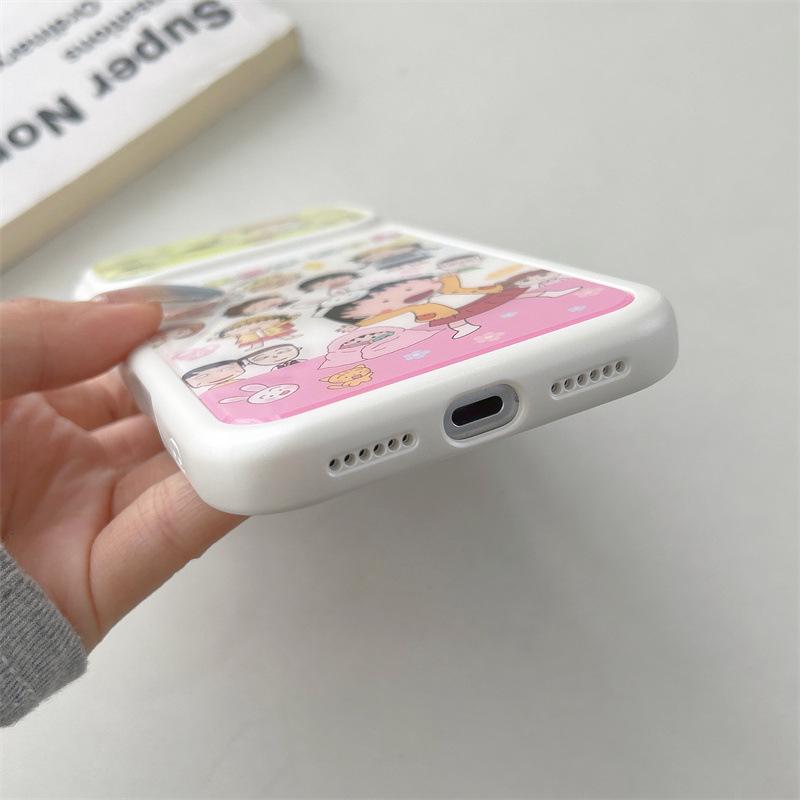 Чехол для iPhone 17/16 Pro Max & 15 Pro с Чиби Маруко-тян и Син-тяном для женщин