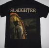 Футболка черная группы Slaughter, топы, футболки, мужская, женская, унисекс, все размеры S-4XL