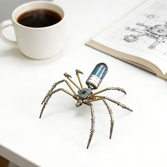 Стимпанк Механическая Модель Паука Стимпанк 3D Металлический Паук Украшение DIY Пазл Набор для Сборки Паука Подарок для Детей Взрослых Любителей Пауков