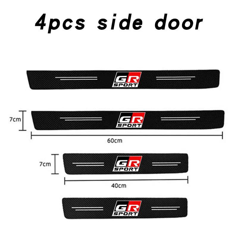 Car Carbon fiber Door Sill Welcome Pedal For Toyota GR Sport Gazoo Racing Yaris 86 Corolla Hilux Supra C-HR Accessories Interior aaa3