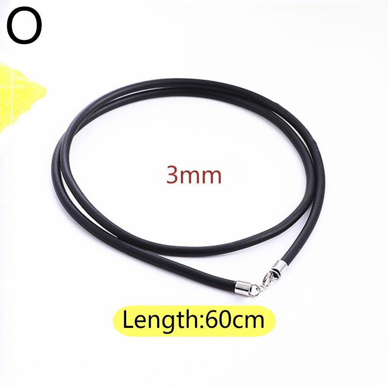Черный резиновый кожаный веревочный колье/ожерелье с застежкой-лобстером, пряжкой, шнуром, DIY ювелирные аксессуары