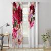 Красивые розы и цветы гиацинта, оконные шторы для гостиной, роскошный декор для спальни, занавески, кухонные оконные занавески