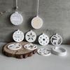 Christmas Decoration Pendant Silicone Mold Round Circle Bow Snowflake Elk Christmas Tree Casting Molds Hanging Tag Handmade Gift