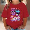 I Was 6 Now Im 7 Birthday Tshirt Girls Boys Casual Short Sleeve TShirt Candy Ice Cream Girls Tee Kids Number 6 7 Cotton Tees