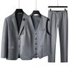 Large Size Men's Suit (suit + Vest + Trousers) Plus Fat Fat Business Formal Wedding Dress 3 Sets FourSeasons