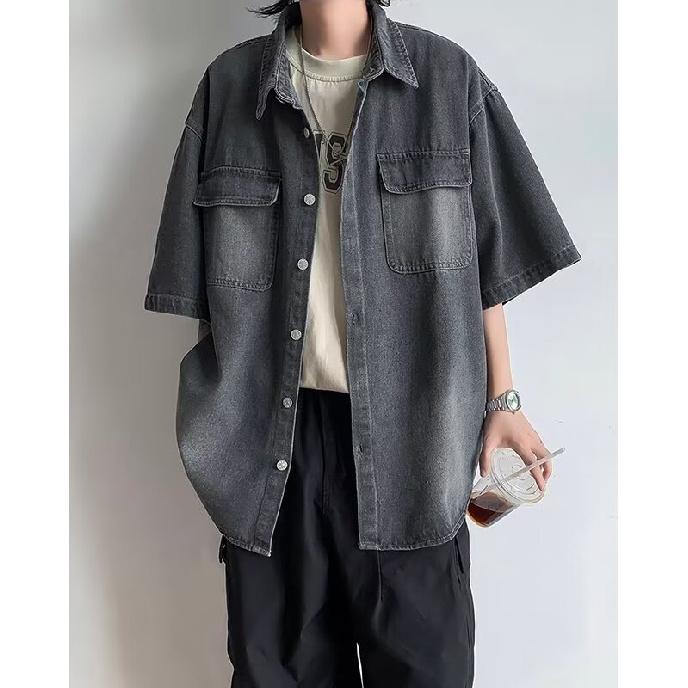 Летняя одежда мужская ретро повседневная рубашка студенческая свободная нишевая дизайнерская забавная новая мужская верхняя часть для ношения на открытом воздухе