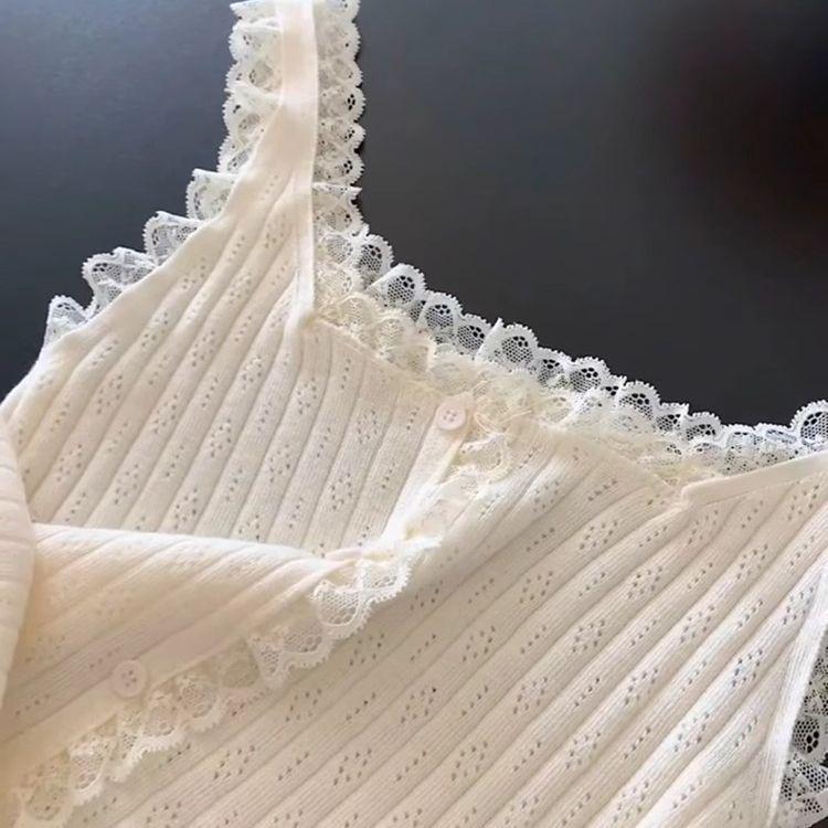 Plus-Size Women's Lace Trim Knit Camisole - Summer 2026 Slimming Vest Top