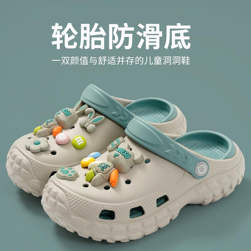 Детские мальчиковые тапочки девочки летние новые детские нескользящие сандалии для улицы для мальчиков старшего возраста пляжная обувь