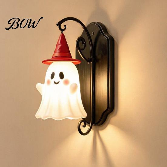 Creative Theme Party Lighting Cute Ghost Wall Light, Wizard Hat Lamp, Decorative Atmosphere Light for Mount Lamp Halloween Home Hallway Entrance