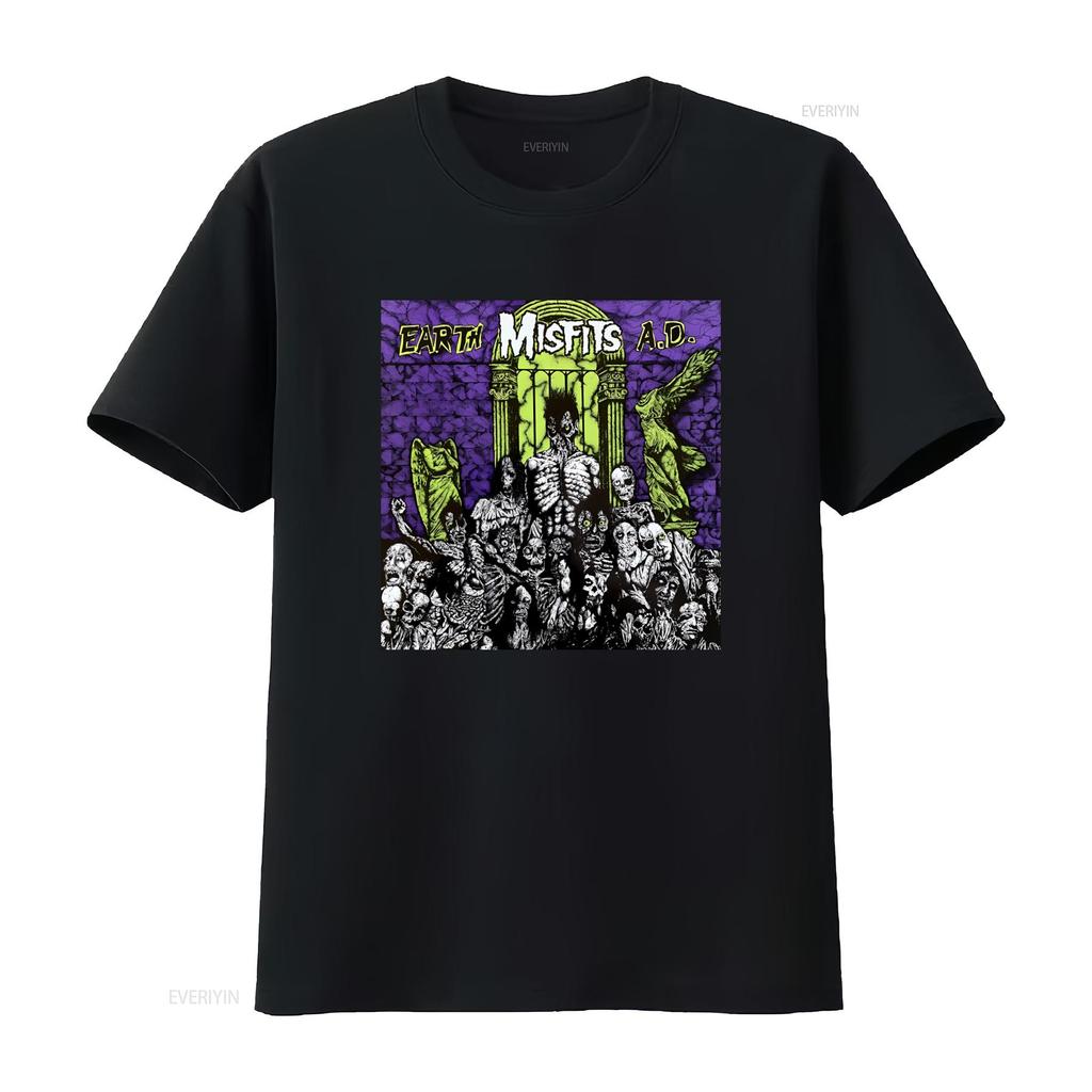 Misfits Earth AD Mens Punk Rock Band Album Concert Tour Merch T Shirt vintage Washed streetwear Stylish graphic Slightly