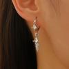 Ins Colored Zircon Earrings And Rings For Women Sweet Cool Mango Star Feather Stud Jewelry