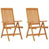 Folding Garden Chairs 2 pcs Solid Eucalyptus Wood