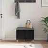 Hallway Bench with Cushion and Storage Black Oak 60 x 38 x 46 cm