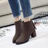 2024 Высококачественные женские сапоги с острым носком и средним каблуком с кисточками на тонком каблуке 2024 года сапоги для девочек сапоги kml9