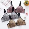 Women's Bra Leopard Print Without Steel Ring Underwear A Cup