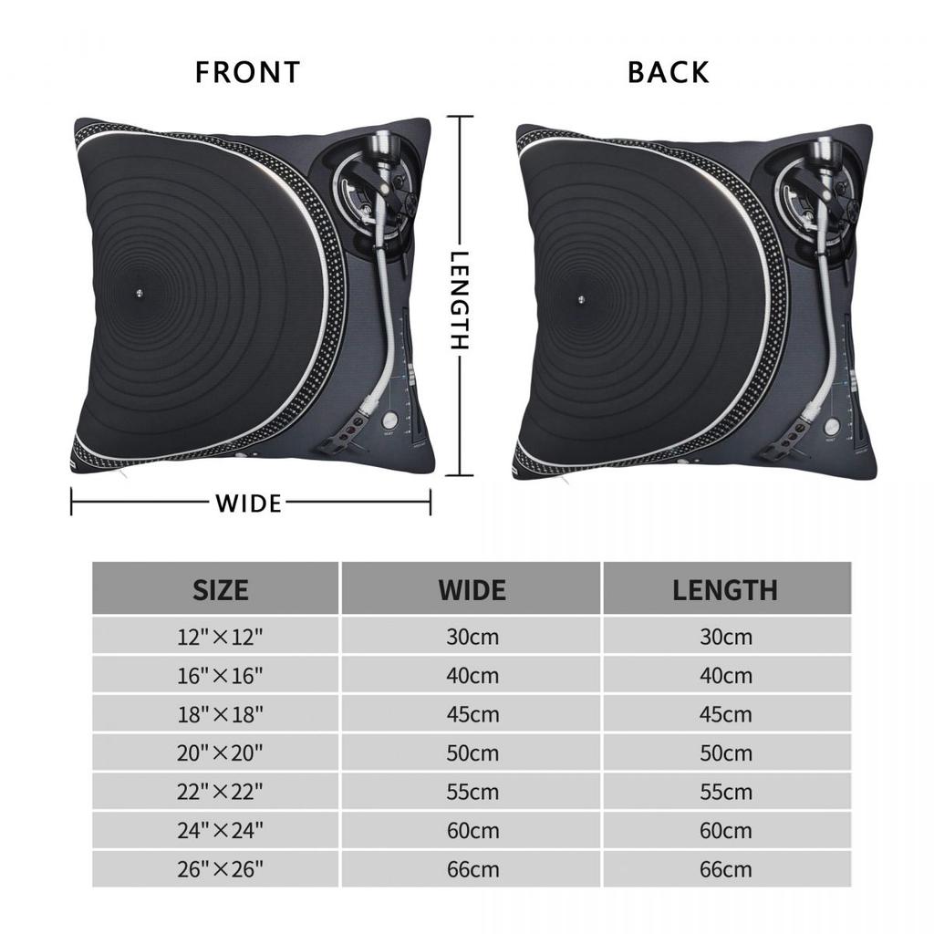 Classic Turntable Black Square Pillowcase Polyester Linen Velvet Printed Zip Decor Bed Cushion Cover