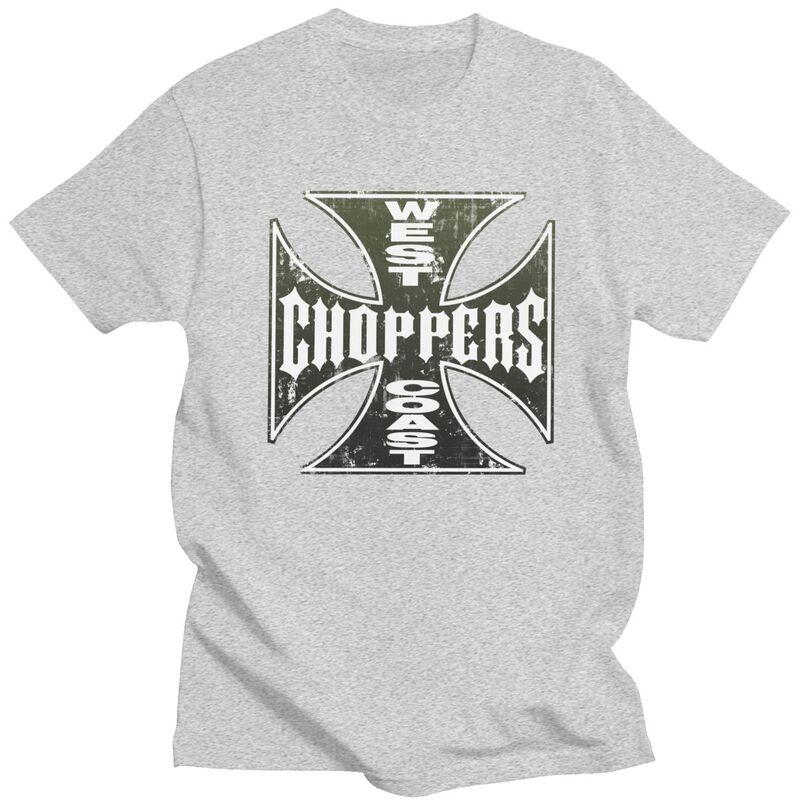 Custom Cool West Coast Iron Cross Choppers T Shirt Unisex Short Sleeve Pure Cotton T-shirt Casual Tees Streetwear Tshirt