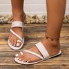 Fashion Shoes for Women 2024 Hot Sale Toe Set Women's Slippers Summer Simple Solid Outdoor Flat Casual Comfortable Large Size Slippers