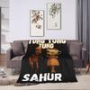 Warm Soft Blankets Boys Airplane Travel Tung Tung Tung Sahur Throw Blanket Flannel Bedspread For Couch Chair Sofa Bed Cover