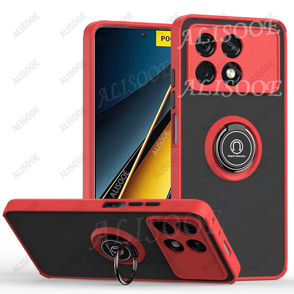 Чехол Kickstand для POCO X7 Pro F7 F6 F5 X6 Pro Чехол Бронированный с Держателем-Кольцом Защитная Крышка для Xiaomi Redmi K70 Ударопрочный Чехол