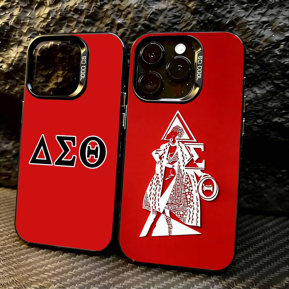 D-delta S-sigma Theta Phone Case For iPhone 17,16,15,14,13,12,11 Plus,Pro Max,XS,Colorful Silver Phone case Funda Cover