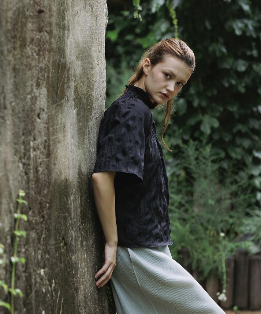 TINABLOSSOM Bum Black Blouse
