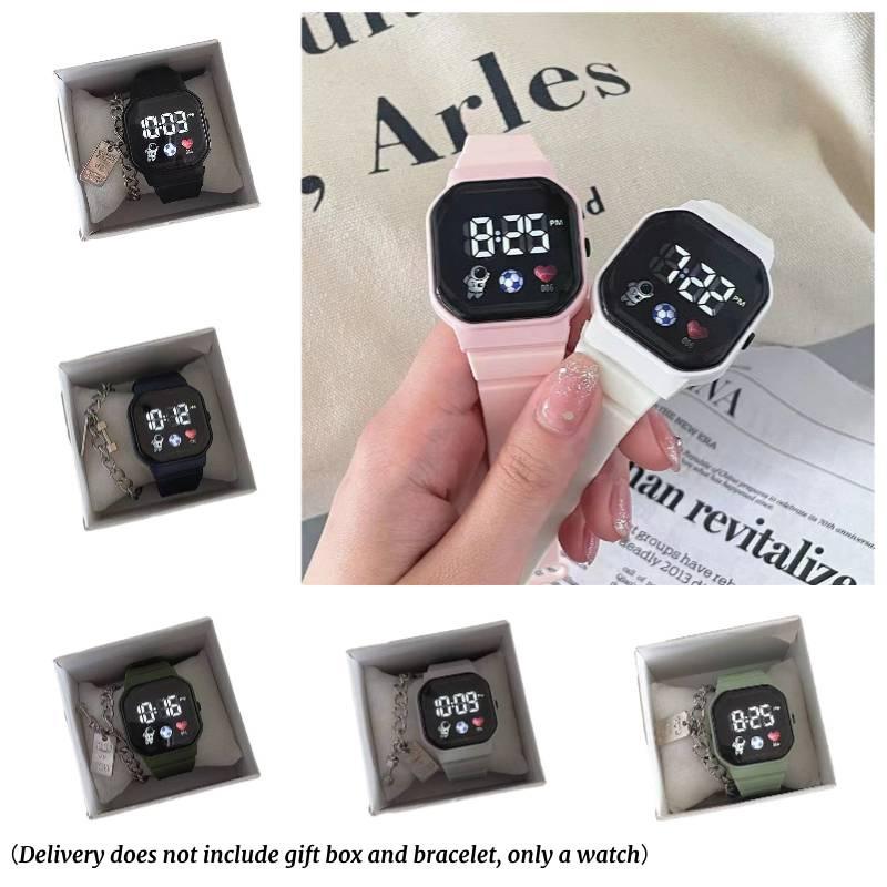 Модные Спортивные Женские Часы с Квадратным Циферблатом Водонепроницаемые Светодиодный Цифровой Дисплей Водозащита 30 м