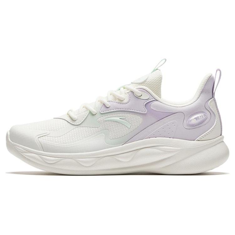New Anta Mianbomb 2 Cushioned Slip Resistant Abrasion Resistant Low Top Sprint Running Shoes Women's White Purple 922345577-1
