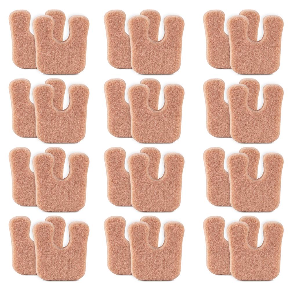 24Pcs U-Shaped Felt Callus Pads Self-Stick Adhesive Soft Pad Foot Cushions Set