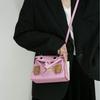Leather Bag Cartoon Smiley Face Bag Mosaic Doll Portable Small Square Bag One Shoulder Messenger Women's Bag