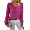Women's Fashion Casual V-Neck Long Sleeve Loose Personalized Solid Color Sweater