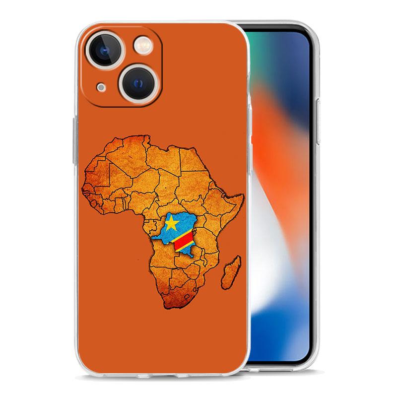 Флаг Конго Роскошный прозрачный чехол для телефона для iPhone 15 14 13 12 mini 11 Pro Max XS X XR SE 7 8 Plus Силиконовый прозрачный чехол