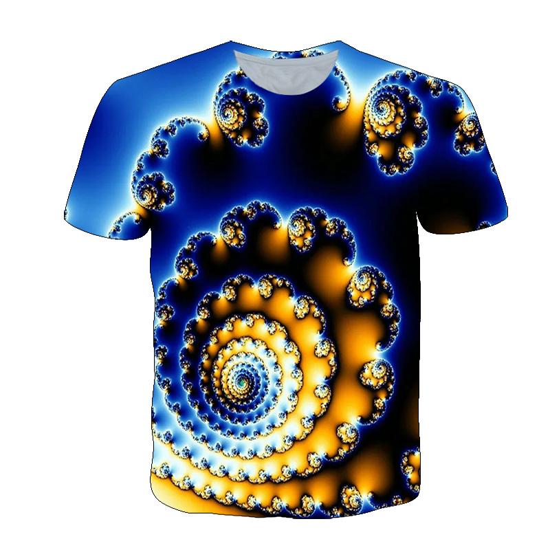 Футболка с трехмерным абстрактным принтом для мужчин, летняя модная повседневная индивидуальная футболка, трендовая дышащая футболка в стиле хип-хоп