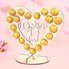 Wooden Chocolate Display Rack Heart Shaped Chocolate Stand Romantic Tabletop Decor for Weddings Parties Events