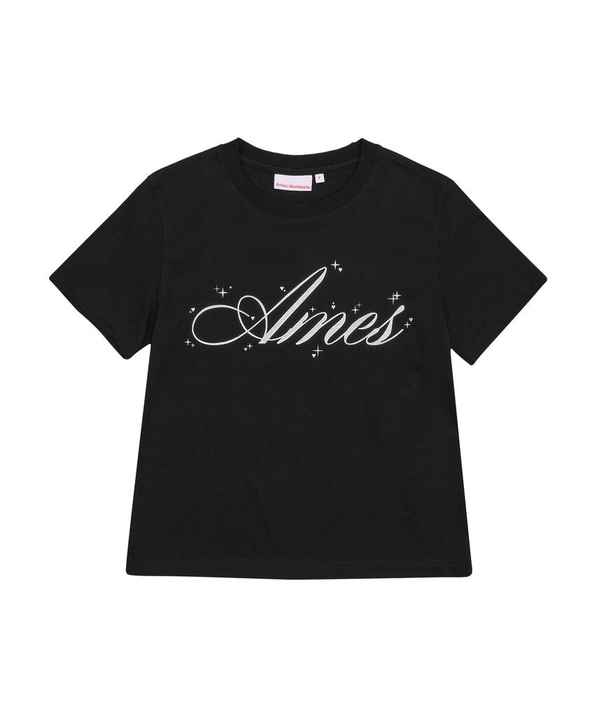 AMES-WORLDWIDE Серебристая укороченная футболка Ames Черная